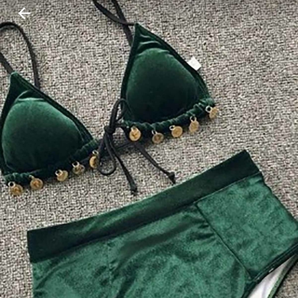 🆕 GREEN VELVET BIKINI - Picture 2 of 5
